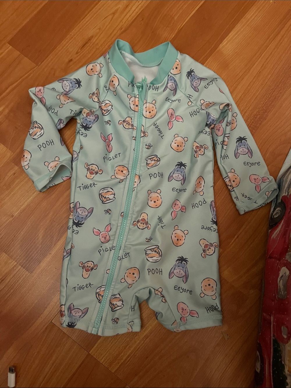 Disney Mint Green Winnie the Pooh & Friends Zip One-Piece